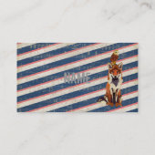 Rétro carte de visite de Fox et de hibou d'ambre (Dos)