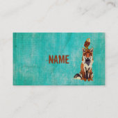 Rétro carte de visite de Fox et de hibou d'ambre (Dos)