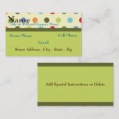 Rétro carte de visite de maman (Devant / Derrière)