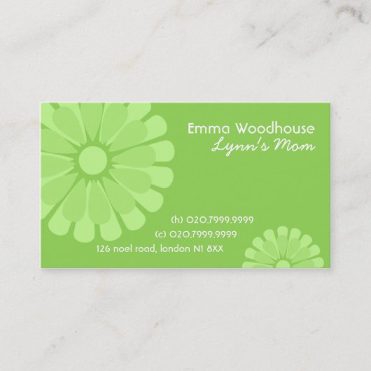 Rétro carte de visite de maman de fleurs (Devant)