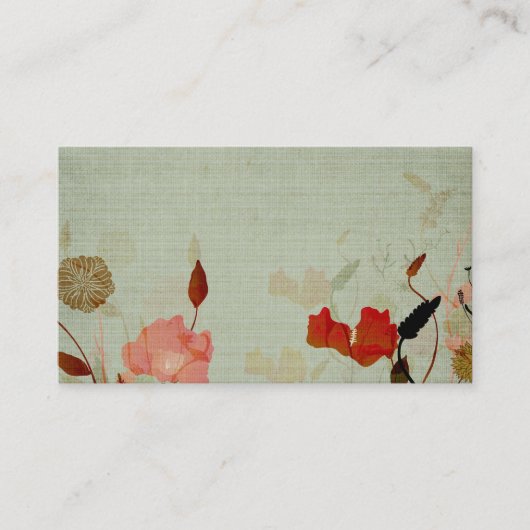 Rétro carte de visite de pavots (Devant)