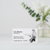 Rétro carte de visite de pêcheur de mouche (Debout devant)