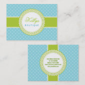 Rétro carte de visite de point de polka (Devant / Derrière)