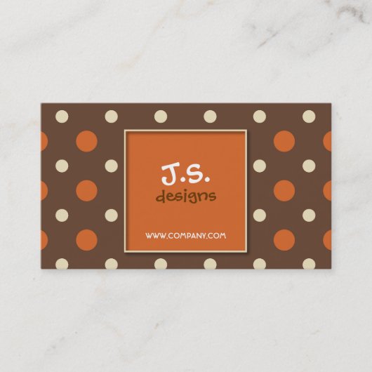 Rétro carte de visite de point de polka (Devant)