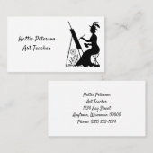 Rétro carte de visite de professeur d'art (Devant / Derrière)