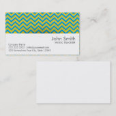 Rétro carte de visite de professeur de musique de (Devant / Derrière)