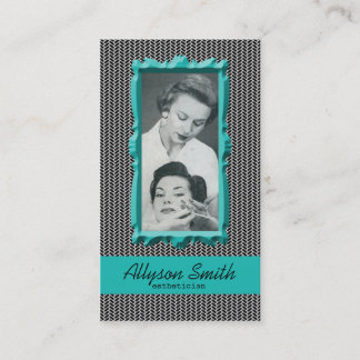 Rétro carte de visite d'Esthetician de