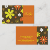 Rétro carte de visite floral (Devant / Derrière)