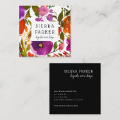 Rétro carte de visite floral lumineux de (Devant / Derrière)