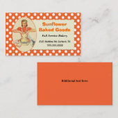 Rétro carte de visite lunatique de boulangerie de (Devant / Derrière)