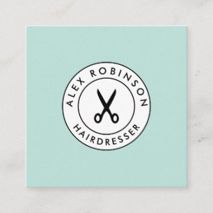 Rétro carte de visite moderne de carré de coiffe