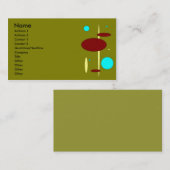 Rétro carte de visite olive de be-bop (Devant / Derrière)