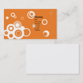 Rétro carte de visite (orange) de cercles (Devant / Derrière)