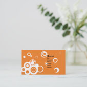 Rétro carte de visite (orange) de cercles (Debout devant)
