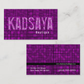 Rétro carte de visite pourpre foncé de boutique de (Devant / Derrière)
