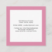 Rétro carte de visite rose de boulangerie de (Dos)