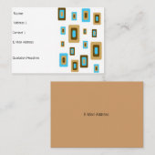 Rétro carte de visite volumineux de carrés finis (Devant / Derrière)