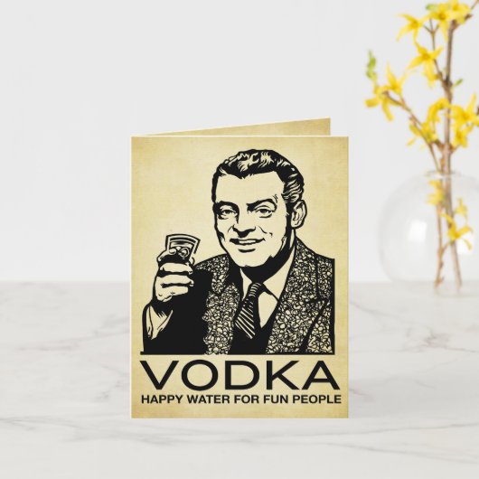 Rétro carte de vodka (Fleur jaune)