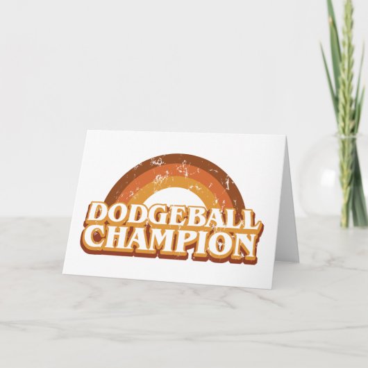Rétro carte de voeux de champion de Dodgeball (Devant)