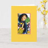 Rétro carte de voeux de des bonbons ou un sort de (Fleur jaune)