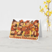 Rétro carte de voeux de Halloween (Fleur jaune)