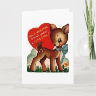 Rétro carte de voeux de Saint-Valentin de cerfs