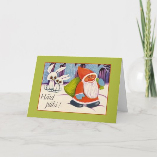 Rétro carte de voeux estonienne de Noël de Häid (Devant)