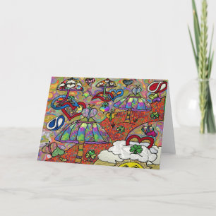 Rétro carte de voeux magique psychédélique du