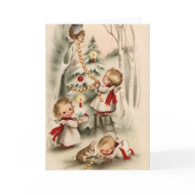 Rétro carte de voeux vintage de Noël