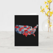 Rétro carte des États-Unis patriotique patchwork v (Fleur jaune)