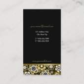 Rétro carte d'or chic de profil de flower power de (Dos)