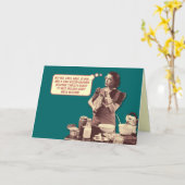 Rétro carte drôle de femme au foyer (Fleur jaune)