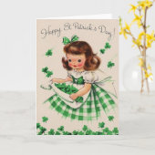 Rétro carte du jour de St Patrick irlandais de (Fleur jaune)