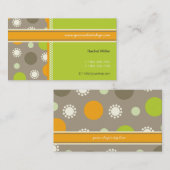 Rétro carte orange de profil de motif d'amusement (Devant / Derrière)