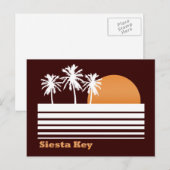 Rétro carte postale de clé de sièste (Devant / Derrière)