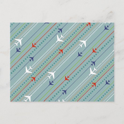 Rétro carte postale de motif d'avion (Devant)