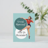 Retro Carte Postale Happy Lady Grand Ouverture (Debout devant)