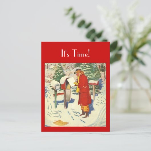 Retro Carte postale Le Rendez-vous par la poste PC (Debout devant)