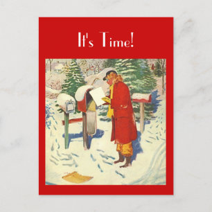 Retro Carte postale Le Rendez-vous par la poste PC