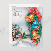 Rétro carte postale vintage de maison de cloches (Devant / Derrière)