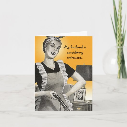 Rétro carte suburbaine drôle de Madame Husband (Devant)