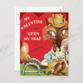 Rétro carte vintage de Fox Valentine (Devant / Derrière)