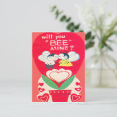 Rétro carte vintage de Valentine de couples (Debout devant)