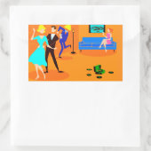 Retro Cartoon Cocktail Party Stickers (Tas)