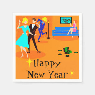 Retro Cartoon Cocktail Party Wegwerp servetten