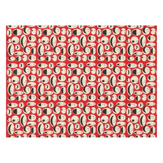 Retro Cartoon Façades Motif Nappe (Devant (Horizontal))