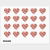 Retro Cartoon Faces Pattern Heart Stickers (Vel)