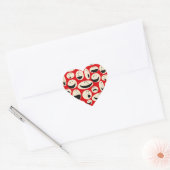 Retro Cartoon Faces Pattern Heart Stickers (Envelop)