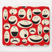 Retro Cartoon Faces Pattern Mousepad Muismat (Voorkant)