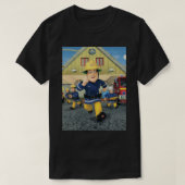 Retro Cartoon Fireman Namen voor Sam Childr T-shirt (Design voorkant)